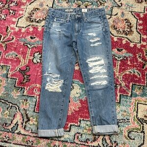 Adriano Goldschmied the Beau Sloughy Skinny distressed jeans 25R cuffed jeans AG